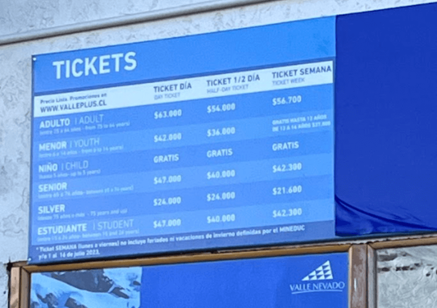 valores Tickets para o parque em 2023 - Valle Nevado no chile vale apena? - Destino Ideal